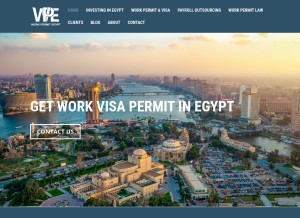 How workpermitegypt.com looks like on a tablet such as an iPad.