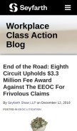 How workplaceclassaction.com looks like on a mobile device such as an iPhone.