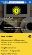 How workplacefairness.org looks like on a mobile device such as an iPhone.
