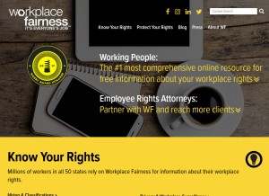 How workplacefairness.org looks like on a tablet such as an iPad.