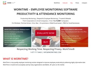 How worktime.com looks like on a tablet such as an iPad.