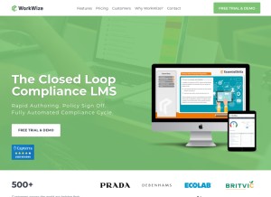 How workwize.com looks like on a tablet such as an iPad.