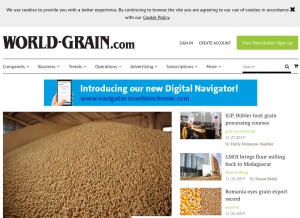 How world-grain.com looks like on a tablet such as an iPad.
