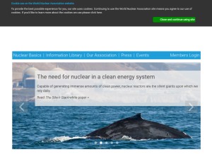 How world-nuclear.org looks like on a tablet such as an iPad.