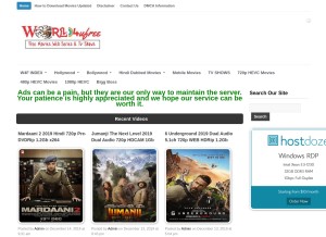 How world4ufree.host looks like on a tablet such as an iPad.