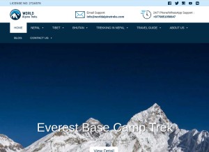 How worldalpinetreks.com looks like on a tablet such as an iPad.