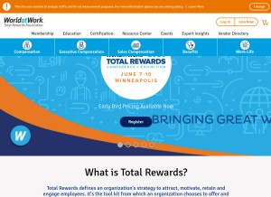 How worldatwork.org looks like on a tablet such as an iPad.