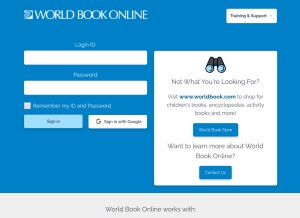 How worldbookonline.com looks like on a tablet such as an iPad.