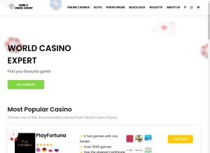 How worldcasinoexpert.com looks like on a tablet such as an iPad.