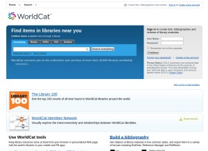 How worldcat.org looks like on a tablet such as an iPad.