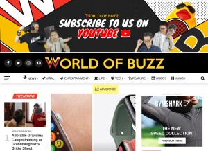 How worldofbuzz.com looks like on a tablet such as an iPad.