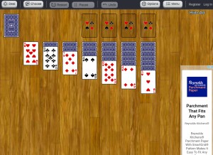 How worldofsolitaire.com looks like on a tablet such as an iPad.