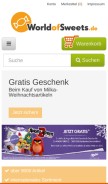How worldofsweets.de looks like on a mobile device such as an iPhone.