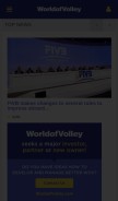 How worldofvolley.com looks like on a mobile device such as an iPhone.