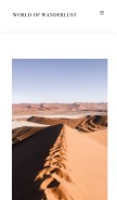How worldofwanderlust.com looks like on a mobile device such as an iPhone.