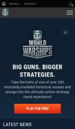 How worldofwarships.com looks like on a mobile device such as an iPhone.