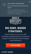 How worldofwarships.eu looks like on a mobile device such as an iPhone.