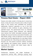 How worldpanamarealestate.com looks like on a mobile device such as an iPhone.