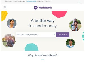 How worldremit.com looks like on a tablet such as an iPad.