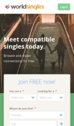 How worldsingles.com looks like on a mobile device such as an iPhone.