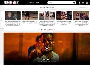 How worldstarhiphop.com looks like on a tablet such as an iPad.