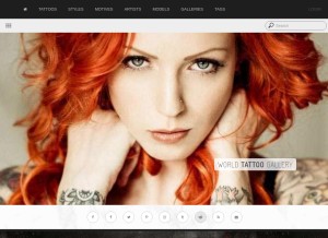 How worldtattoogallery.com looks like on a tablet such as an iPad.