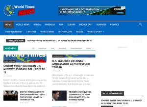 How worldtimes.news looks like on a tablet such as an iPad.