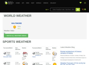 How worldweatheronline.com looks like on a tablet such as an iPad.
