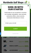 How worldwidegolfshops.com looks like on a mobile device such as an iPhone.