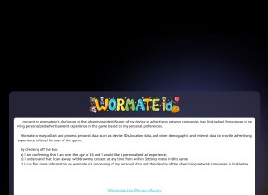 How wormate.io looks like on a tablet such as an iPad.
