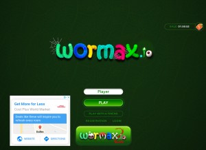 How wormax.io looks like on a tablet such as an iPad.