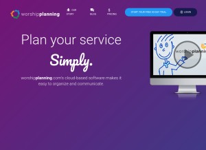 How worshipplanning.com looks like on a tablet such as an iPad.