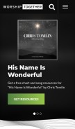 How worshiptogether.com looks like on a mobile device such as an iPhone.