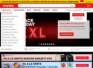 How worten.es looks like on a tablet such as an iPad.