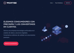 How wortise.com looks like on a tablet such as an iPad.
