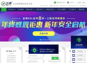 How wosign.com looks like on a tablet such as an iPad.