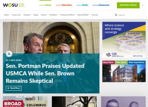 How wosu.org looks like on a tablet such as an iPad.