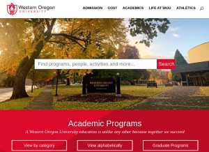 How wou.edu looks like on a tablet such as an iPad.