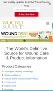 How woundsource.com looks like on a mobile device such as an iPhone.