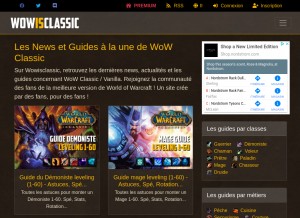 How wowisclassic.com looks like on a tablet such as an iPad.