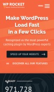 How wp-rocket.me looks like on a mobile device such as an iPhone.