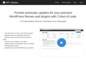 How wp-updates.com looks like on a tablet such as an iPad.