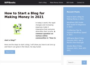 How wpboots.com looks like on a tablet such as an iPad.