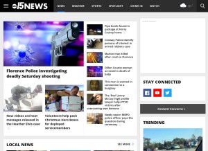 How wpde.com looks like on a tablet such as an iPad.