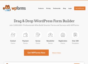 How wpforms.com looks like on a tablet such as an iPad.