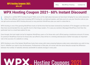 How wphostcoupons.net looks like on a tablet such as an iPad.