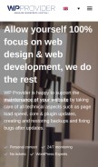 How wpprovider.com looks like on a mobile device such as an iPhone.