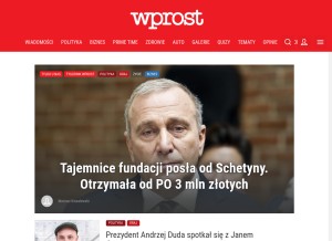 How wprost.pl looks like on a tablet such as an iPad.