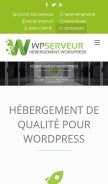 How wpserveur.net looks like on a mobile device such as an iPhone.