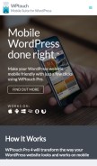 How wptouch.com looks like on a mobile device such as an iPhone.